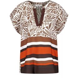 Gerry Weber Casual Blouse with patch pattern EcoVero - brown/red/orange (07069)