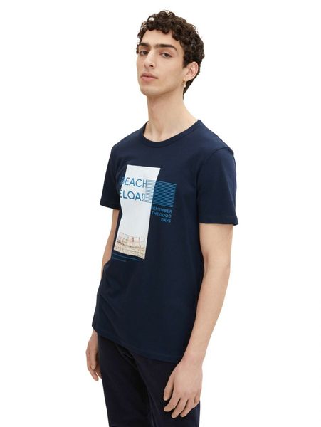 Tom Tailor Denim T-Shirt imprimé sur le devant - bleu (10668)