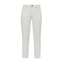 comma Regular : pantalon 7/8 avec détail zip - blanc (0120)