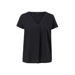 comma Mixed fabric blouse top - black (9999)