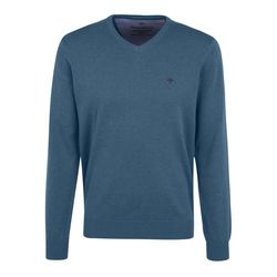 Fynch Hatton Pullover mit V-Ausschnitt - blau (613)