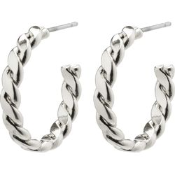 Pilgrim Twirl hoop earrings - Kalila - silver (SILVER)