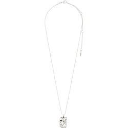 Pilgrim Square pendant necklace - Happy - silver (SILVER)