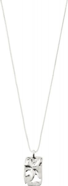 Pilgrim Square pendant necklace - Happy - silver (SILVER)
