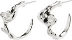 Pilgrim Organic shaped hoop earrings - Tess - silver (SILVER)