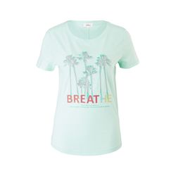 s.Oliver Red Label T-shirt with a summery statement print - green/blue (60D1)