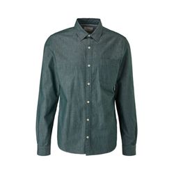 s.Oliver Red Label Slim : chemise en coton avec poche - vert (7962)