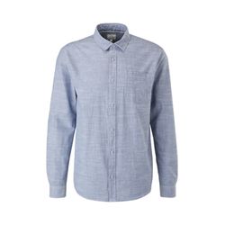 Q/S designed by Extra slim: shirt with a breast pocket - blue (58G0)