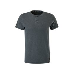Q/S designed by T-shirt à col tunisien au délavage d’aspect usé - gris (9897)