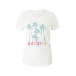 s.Oliver Red Label T-shirt with a summery statement print - beige (02D1)