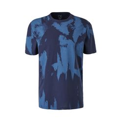 Q/S designed by T-Shirt mit Allover-Muster - blau (58A0)