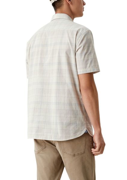 s.Oliver Red Label Regular fit: check short sleeve shirt - beige (03N7)