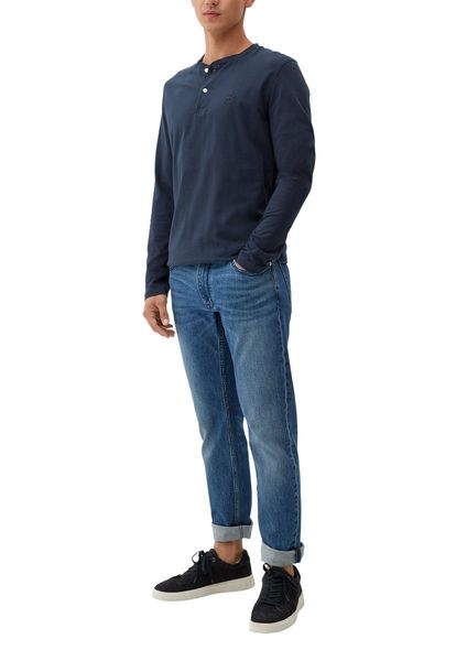 s.Oliver Red Label T-Shirt à manches longues avec col henley - bleu (5959)