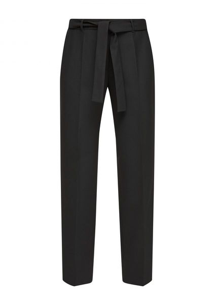 s.Oliver Black Label Regular: Twill trousers with pressed pleats - black (9999)