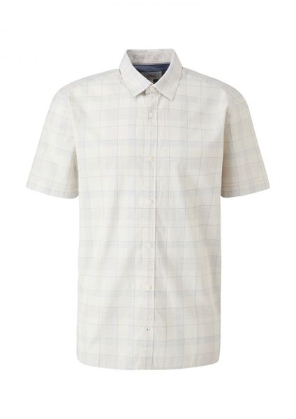 s.Oliver Red Label Regular fit: check short sleeve shirt - beige (03N7)