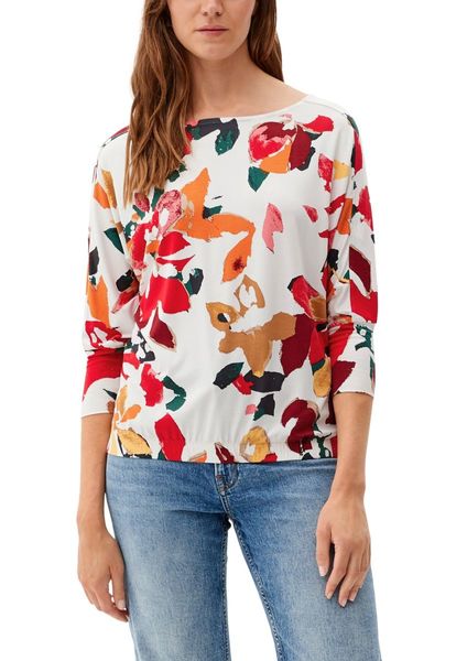 s.Oliver Red Label Long sleeve top with all-over print - red/orange/beige (81A3)