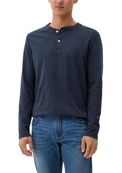 s.Oliver Red Label Long sleeve top with a Henley collar - blue (5959)