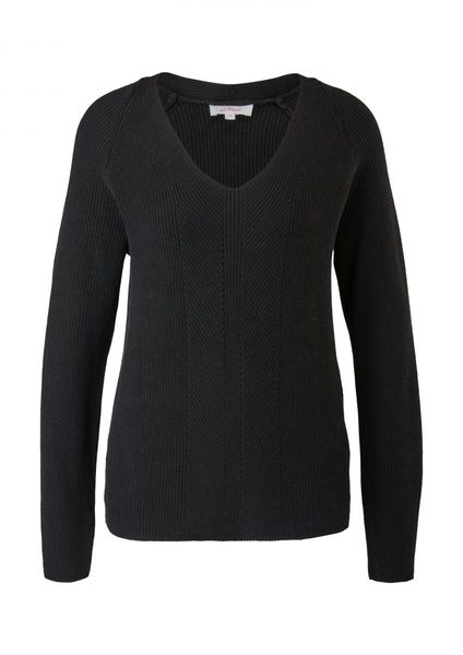 s.Oliver Red Label Sweater with ajour pattern  - black (9999)