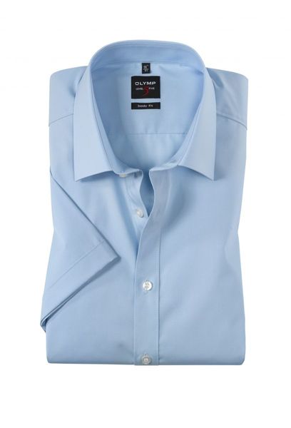 Olymp Body fit : chemise à manches courtes - bleu (10)