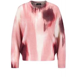 Taifun Sweater with watercolor print - pink (09422)