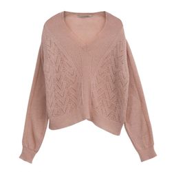 La Fée Maraboutée Openwork sweater - pink (156)