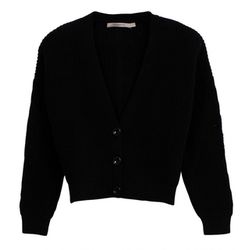 La Fée Maraboutée Short vest in pearl rib knit - black (700)