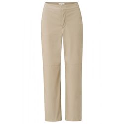 Yaya Faux leather trousers - beige (51305)