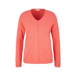 Tom Tailor Knit sweater with V-neck  - red (12230)