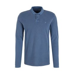 Tom Tailor Denim Long sleeve polo with garment dye - blue (10318)