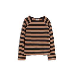 Armedangels Loose fit striped shirt - Delaa Stripe - black/brown (2175)