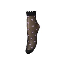 Beck Söndergaard Heart pattern socks - black/pink (009)