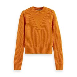 Scotch & Soda Fuzzy knitted puffy sleeve sweater - orange (5199)