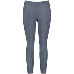 Samoon Pants made of elastic imitation suede - blue (08480)