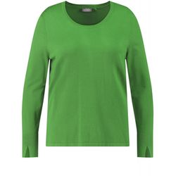 Samoon Basic-Pullover aus feinem Strick - grün (05450)