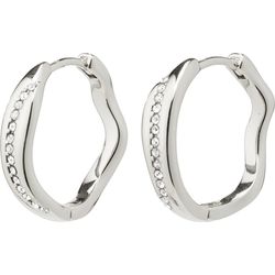 Pilgrim Crystal hoop earrings - Freedom - silver (SILVER)