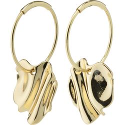 Pilgrim Wavy hoop earrings - Em - gold (GOLD)