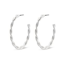 Pilgrim Large hoop earrings - Naja - silver (SILVER)