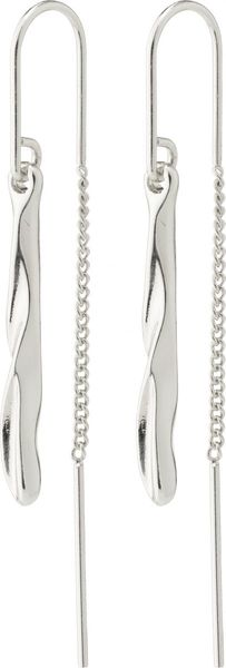 Pilgrim Teardrop pendant chain earrings - Alberte - silver (SILVER)