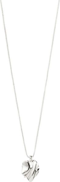 Pilgrim Wavy pendant necklace - Em - silver (SILVER)