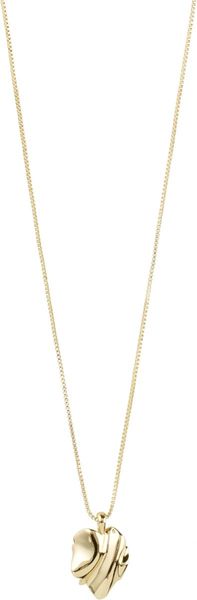 Pilgrim Wavy pendant necklace - Em - gold (GOLD)