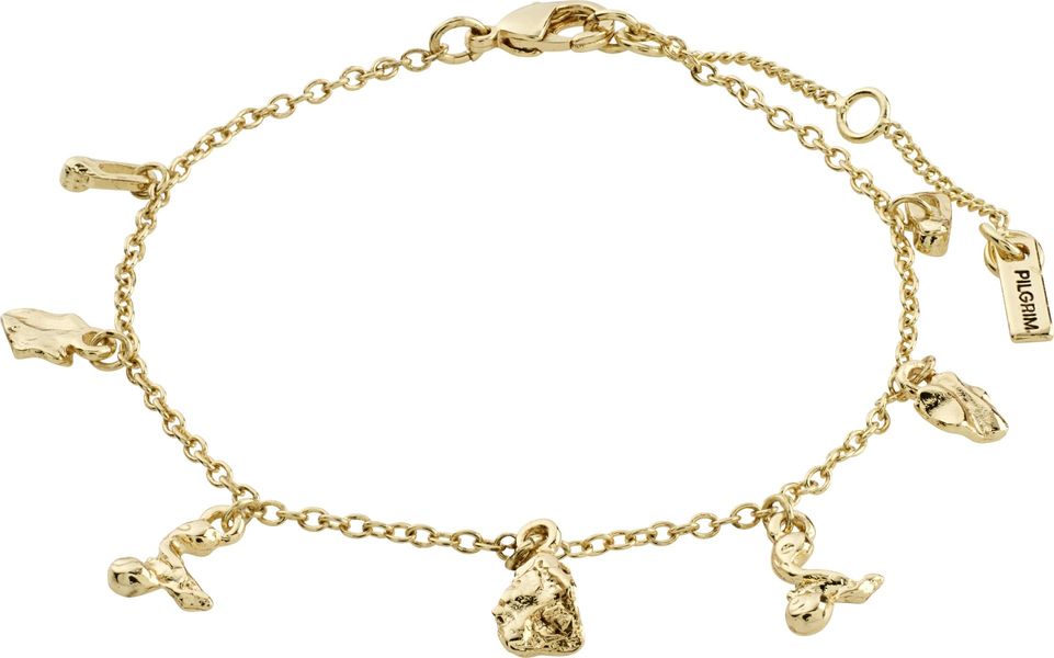 Pilgrim Organic shape charm bracelet - Peace - gold (GOLD)