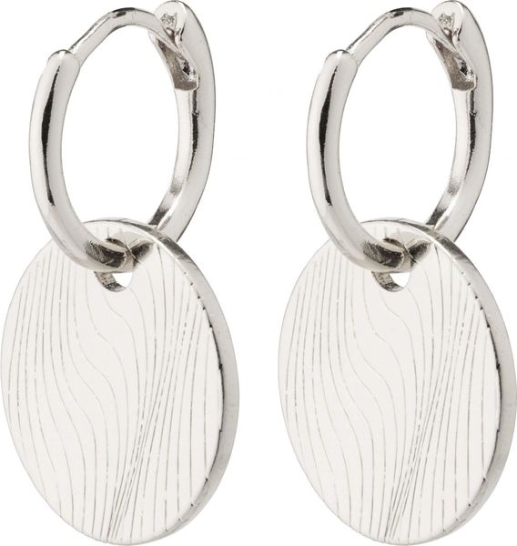 Pilgrim Coin hoop earrings - Love - silver (SILVER)