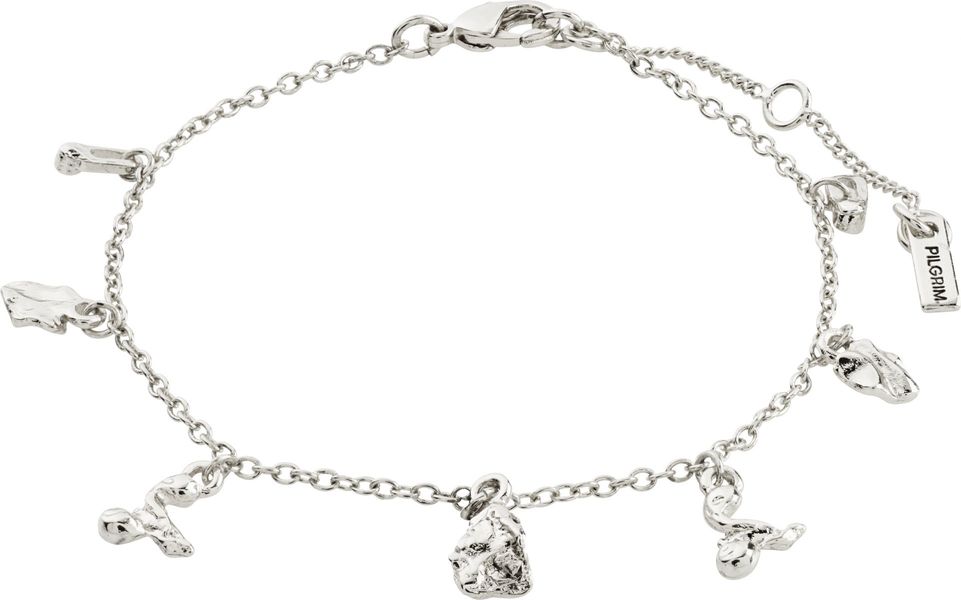 Pilgrim Organic shape charm bracelet - Peace - silver (SILVER)