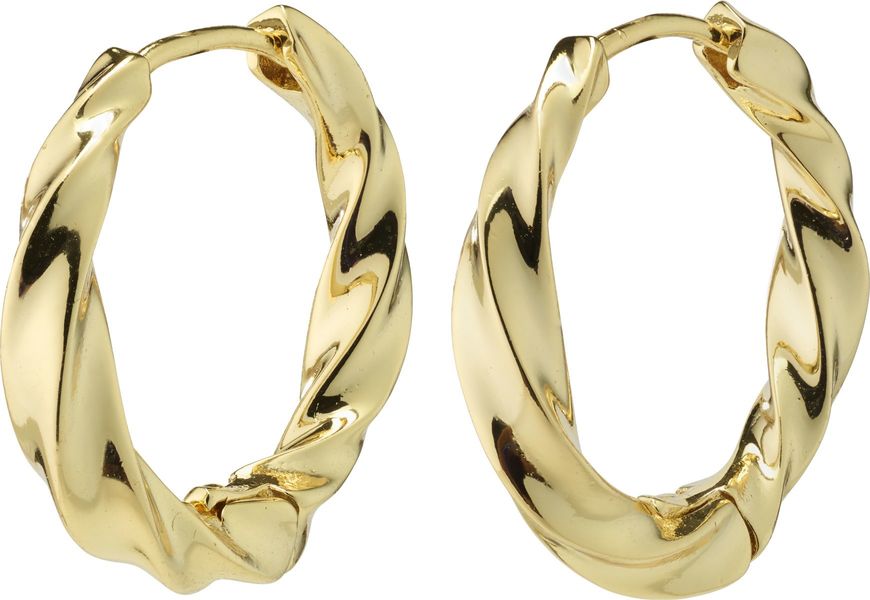 Pilgrim Large swirl hoop earrings - Taffy - gold (GOLD)