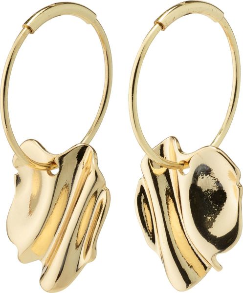 Pilgrim Wavy hoop earrings - Em - gold (GOLD)