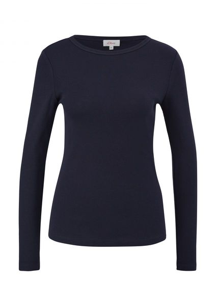 s.Oliver Red Label Longsleeve with rib structure - blue (5959)