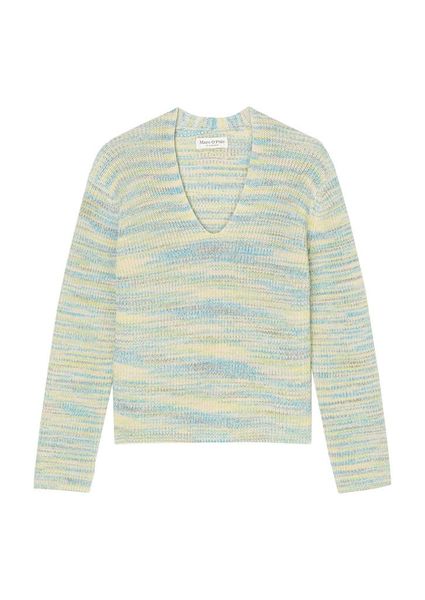 Marc O'Polo V-neck knit sweater slim  - green/yellow (B10)