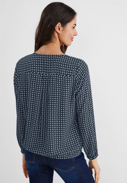 Street One Blouse with all-over print - blue (21238)