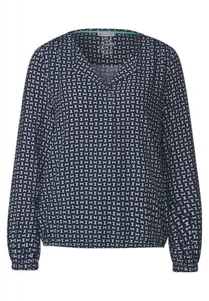 Street One Blouse with all-over print - blue (21238)