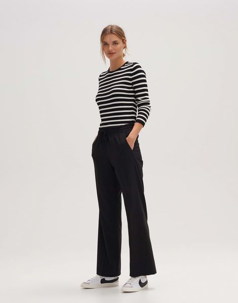 Opus Knit sweater - Pijano stripe - white/black (900)